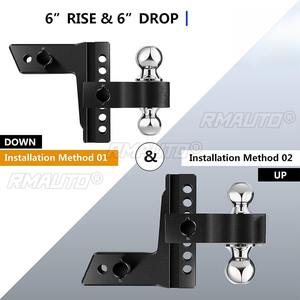 Bras de remorque universel réglable en alliage d'aluminium de 6 pouces avec base de verrouillage pour bouche carrée de 2 pouces - Product Image 3