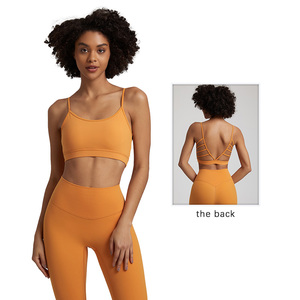 4070 nouveauté Yoga soutien-gorge haut femmes à bretelles soutien-gorge <span class=keywords><strong>de</strong></span> <span class=keywords><strong>sport</strong></span> couverture complète rembourré pleine taille croix entraînement Yoga soutien-gorge hauts - Product Image 3