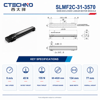 Módulo de Motor Lineal de Posicionamiento de Accionamiento Directo CTECHNO SLMF2C-31-3570, Recorrido de 3570 mm para Automatización de Fábricas Inteligentes