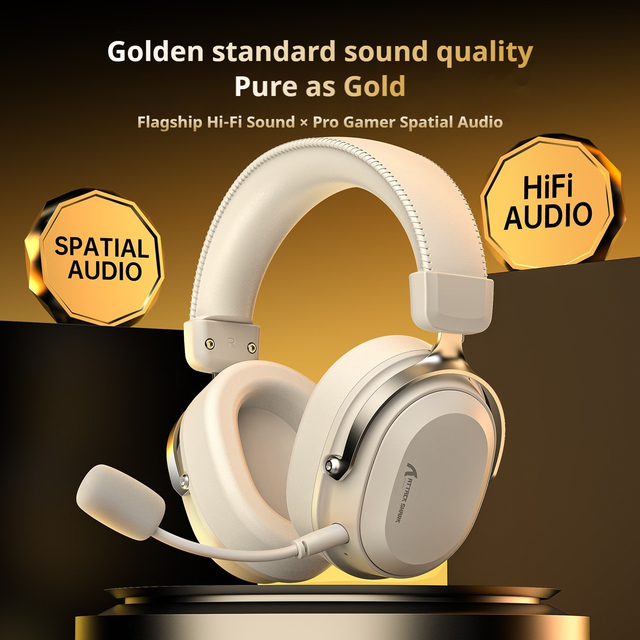 Attack Shark L30PRO 4-in-1 Wireless Gaming Headset 2.4GHz/BT/3.5mm/USB-C, Low Latency for PC PS5 Switch Mobile