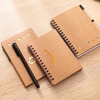 Organiseur de bloc-notes rétro marron à spirale pour le bureau et l'école