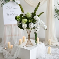 Centres de table floraux géométriques B128 Rose Anthurium Amaranth pour mariage, événements, fêtes et anniversaires