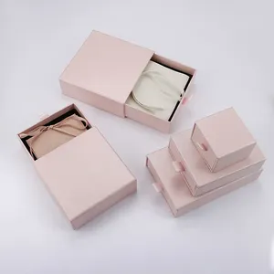 OEM Custom Logo Jewelry box Jewelry Packaging Box Paper Necklace Bracelet Ring Earring Box With Pouch