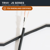 Kabel Instrumen Rantai Tarik Fleksibel TRVV 0.3-2.5mm2 2-40 Core Berjaket PVC Fleksibel Tinggi Tembaga Bebas Oksigen Tanpa Pelindung untuk Robot