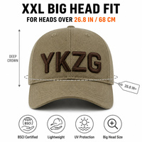 Cappello da Baseball XXL con Logo Personalizzato, Corona Profonda 68cm, 100% Cotone Twill Beige, Cappello da Papà per Uomo, Vendita all'Ingrosso