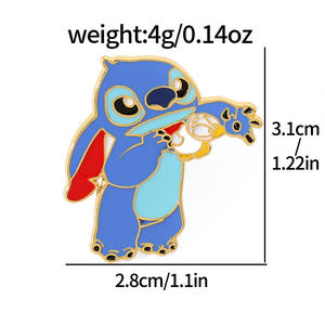 Забавный мультфильм мышь розовый медведь эмаль значок желтый Темный стежок булавки - Product Image 4