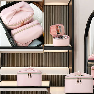 Top vente Portable fermeture à glissière en cuir végétalien sac cosmétique à la mode solution de stockage de <span class=keywords><strong>maquillage</strong></span> <span class=keywords><strong>pas</strong></span> <span class=keywords><strong>cher</strong></span> manipulé étui de <span class=keywords><strong>maquillage</strong></span> - Product Image 4