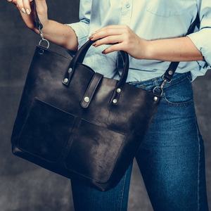 Bolso cruzado de compras con cremallera de cuero para mujer, bolso informal Vintage para ordenador portátil, bolso de cuero para mujer, 2017 - Product Image 1