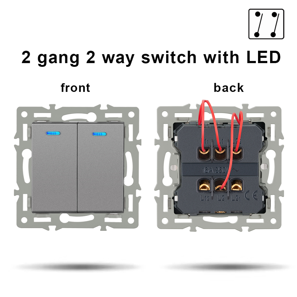 Interrupteur 2 voies 2 postes avec LED