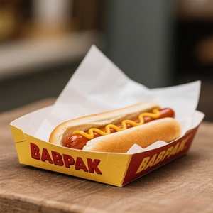 Oil Resistant Kraft Greaseproof Paper Disposable <b>Packing</b> <b>Material</b> for Burger Hamburger Sandwich Fast Food Takeout Wrapping Paper - Product Image 3