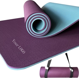Tapete de Yoga y Pilates de TPE de 8mm/10mm de Grosor con Correa de Transporte Fácil de Ajustar, Antideslizante y Acolchado para Ejercicios en el Gimnasio - Product Image 2