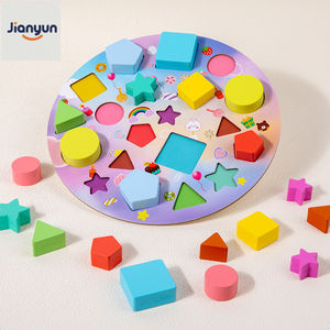 Montessori gâteau forme blocs géométrique correspondant conseil préscolaire couleur tri Fraction apprentissage jouet éducatif 3 + - Product Image 1