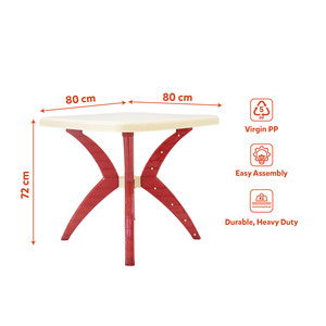 Table de jardin en plastique PP imperméable, montage facile, mobilier moderne résistant aux intempéries, pour la maison, le balcon, le café, le restaurant, l'hôtel - Product Image 3