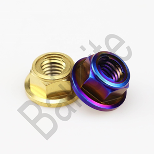 Tuercas de seguridad de metal con bridas de titanio GR5 de venta directa de fábrica M8/M10 * 1,25 con varios colores - Product Image 4