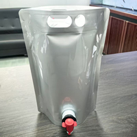 Sachet Doypack en aluminium argenté à double fond de 3L avec valve verseuse pour le stockage de liquides, vin et aliments - Vente en gros