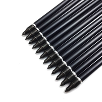Ensemble complet de flèches de tir à l'arc avec plumes noires, flèches en fibre de verre haute précision pour la pratique de la chasse avec arc classique et arc à poulies