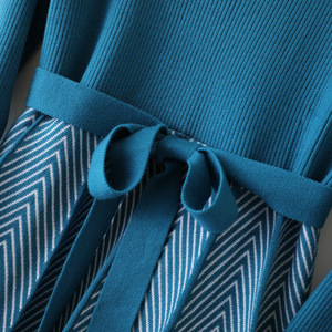 Luxury Jacquard Long Knit Women Maxi maglione Dress <span class=keywords><strong>dolcevita</strong></span> A Line Dresses Christmas Party Midi Dress Vestidos - Product Image 4