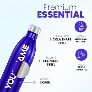 Customized 500ml Water Bottle Chilling Outdoor Insulated Cup Small Mouth Sport Bottle 17oz Vacuum Flasks Cola Shape <b>Thermos</b> Mug - Product Image 2