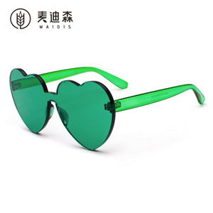 Maidis Heart Shaped Sunglasses Pc Frame Uv400 Women's Fashion Sun Glasses Red Color - Product Image 5
