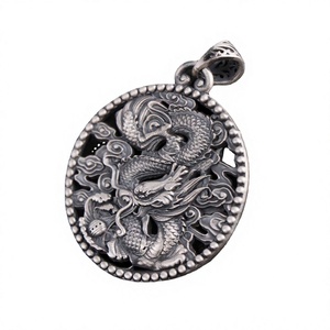 จี้เงินแท้ S999 รูปมังกร พร้อมสร้อยคอแบบ Filigree ลายกลม - เครื่องประดับสำหรับเป็นของขวัญในงานปาร์ตี้ - Product Image 2