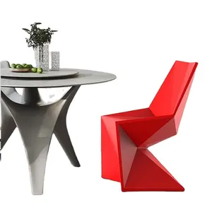 Kursi berlian segitiga serat kaca dalam dan luar ruangan Modern kursi vertex kombinasi geometris bentuk tidak beraturan perabotan kursi