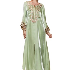 Vêtements ethniques islamiques Abaya pour femmes Robes musulmanes 2022 coton Vente en gros Kaftan Dentelle <span class=keywords><strong>Grande</strong></span> <span class=keywords><strong>Taille</strong></span> Turc Modeste Clothin - Product Image 1
