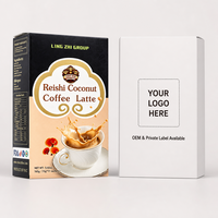 Café instantané sans sucre à la noix de coco et au Reishi, saveur fruitée, Arabica, 165g, 11 sachets, vente en gros, OEM, directement de l'usine