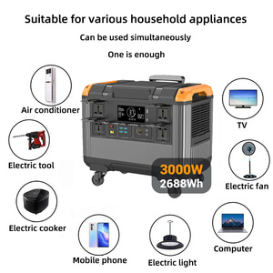 Station d'alimentation portable OEM multifonction à charge rapide 3000W, système de stockage d'énergie solaire 2688Wh pour extérieur - Product Image 1