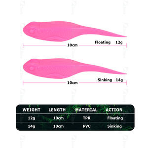 Tolure 6 pièces/sac appâts de pêche leurre flottant têtard appâts souples ensemble basse <span class=keywords><strong>truite</strong></span> leurre manivelle crochet pour plage rivière lac pêche - Product Image 2