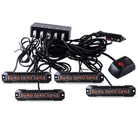 Raryloy Nuevo Juego de 4 Luces Estroboscópicas de Montaje Superficial para Camiones, Autos y Vehículos, Mini Luces Intermitentes para Parrilla, Ultra Delgadas, Impermeables IP65 21