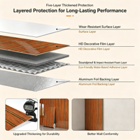 Film Décoratif Autocollant Épais Imperméable XPE/PVC à Motif Géométrique avec Détails Dorés pour la Rénovation Murale (Vente en Gros)