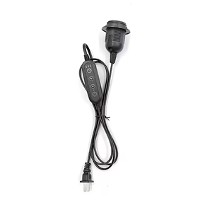 Support de lampe himalayenne Hagood <span class=keywords><strong>E27</strong></span>/<span class=keywords><strong>E14</strong></span> avec variateur d'intensité, câble <span class=keywords><strong>noir</strong></span>, fiche plate américaine 2 broches, 110-220V, ABS+Cuivre, cordon d'alimentation personnalisable - Product Image 5