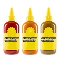 Bouteille en plastique de qualité alimentaire de 120 ml et 250 ml pour mayonnaise, vinaigrette, sauce chili, ketchup, sauce barbecue, avec bouchon à vis