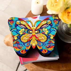 Unque Design Of The Butterfly Series Round And Special-shaped Drill Diy Diamond Painting Wood Box Handicrafts