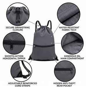 Sac à cordon pliable en <span class=keywords><strong>polyester</strong></span> léger, imperméable, pour la gym, le sport, la plage, la natation, sac à dos, sac à bandoulière, sac à main, sacs à cordon pour l'école - Product Image 2