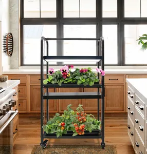 2フィート48W屋内垂直農業システム調整可能な苗トレイ棚マイクログリーンプランターラック野菜成長LEDライト