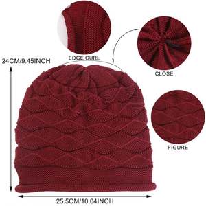 New Style Unisex Knitted Winter <b>Hat</b> High Quality Oversized Acrylic <b>Beanies</b> Solid Color <b>Slouchy</b> Caps - Product Image 3