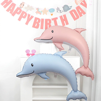 Ballons de fête sur le thème de l'océan, magnifiques et adorables, en forme de queue de dauphin, de coquille de poisson, gonflables à l'hélium, pour les fêtes d'enfants