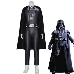 Darth Vader <b>Costume</b> Kids Star Wars Cosplay Halloween Outfit Black Cape Suit Boys Role Play <b>Costume</b> - Product Image 1