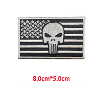 Punisher Drapeau Américain Broderie Tactique Crochet et Boucle Punisher Patches