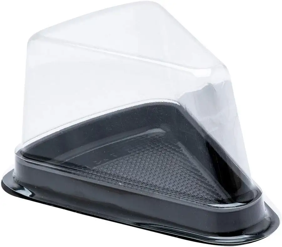 شرائح كيك بلاستيكية يمكن التخلص منها بصندوق شفاف مثلث للجبنة لحفلات الزفاف صندوق شرائح كيك حلوى بلاستيكي شفاف