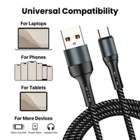 Câble de charge rapide USB A vers USB C en nylon tressé 3A 1M, cordon de chargeur de type C durable pour téléphones mobiles Samsung Xiaomi Android