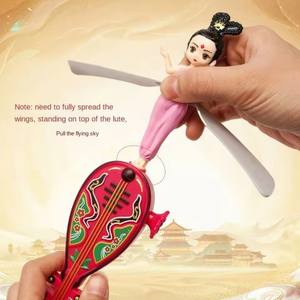 Divertidos bailarines muñecas voladoras disco Hada Spinner juguete dibujos animados PP disco volador juguete Hada Flyer Pipa tirar cuerda juguete vacaciones - Product Image 5