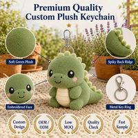 Porte-clés en peluche personnalisé, jouet en peluche dinosaure, porte-clés en peluche souple, porte-clés dinosaure pour sac à dos, cadeau pour enfants, vente en gros