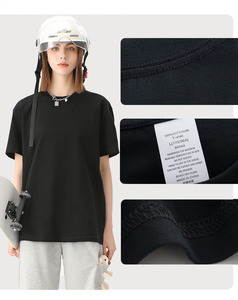 Camiseta de 220g para hombre, 100% algodón, con logo personalizado, serigrafía, corte holgado, estilo urbano. - Product Image 4