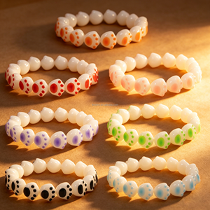 Bracelet perlé motif patte de chat mignon pour fêtes, tenue étudiante, activités parent-enfant, loisirs à la maison, rentrée scolaire - Product Image 6