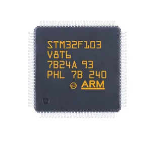 רכיבים אלקטרוניים מקוריים חדשים לגמרי רכישת IC STM32F1 סדרה LQFP-64(10x10) STM32F100RBT6B