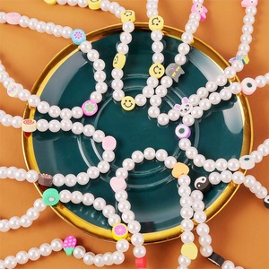 Nouveau Offre Spéciale coloré fleur sourire visage argile perlé bijoux mignon mode perle perles colliers - Product Image 2