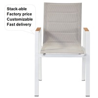 Fauteuils de patio modernes blancs en aluminium Mobilier Extérieur Jardin Restaurant Double Teslin Chaises de salle à manger