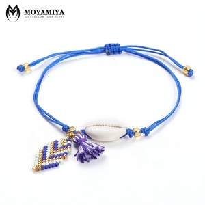 MI-B180297 Moyamiya Miyuki joyería de moda nazar boncuk encanto hecho a mano cowrie shell joyería tejida pulseras - Product Image 6